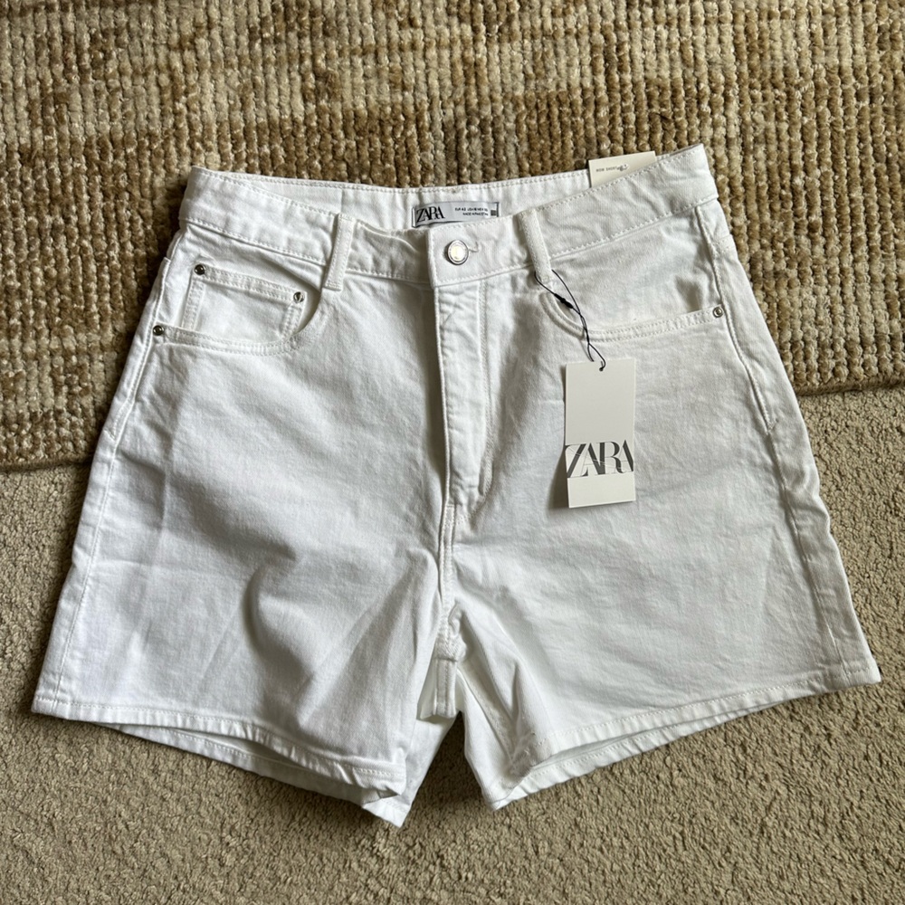 Zara Mom Shorts White